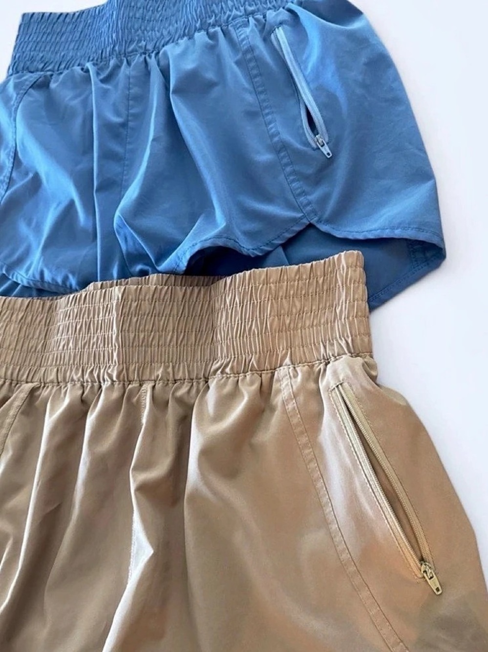 BMJL Two-Piece Athletic Shorts Set in Blue & Tan Size Medium